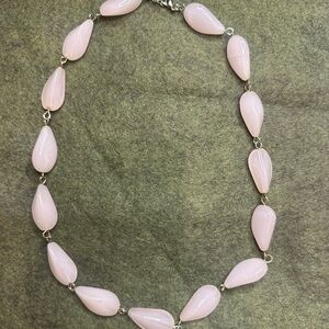 Elegant Pink Teardrop Stone Necklace
